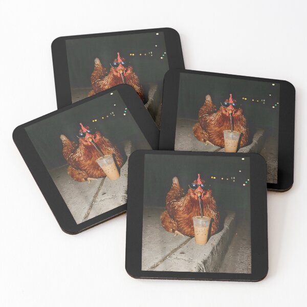Item preview, Funny Chickens Drinking Iced Coffee Meme designed and sold by VioIneka.