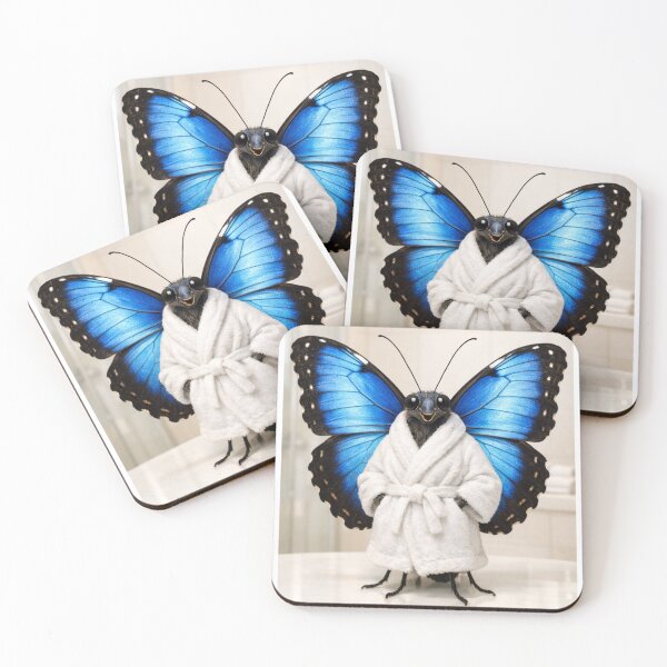 Item preview, Cozy Bathrobe Blue Morpho Butterfly designed and sold by Sillytoe.