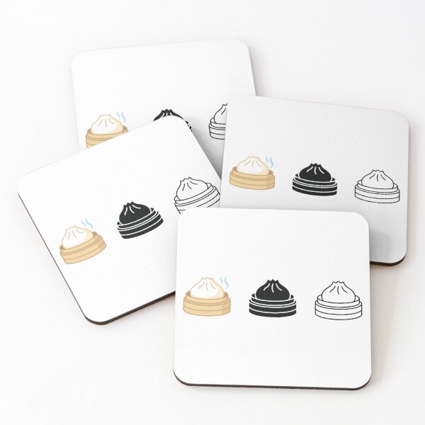 Item preview, Three Dumpling Illustrations – Black Outline and Colored Food Set designed and sold by EmeraldeaArt.