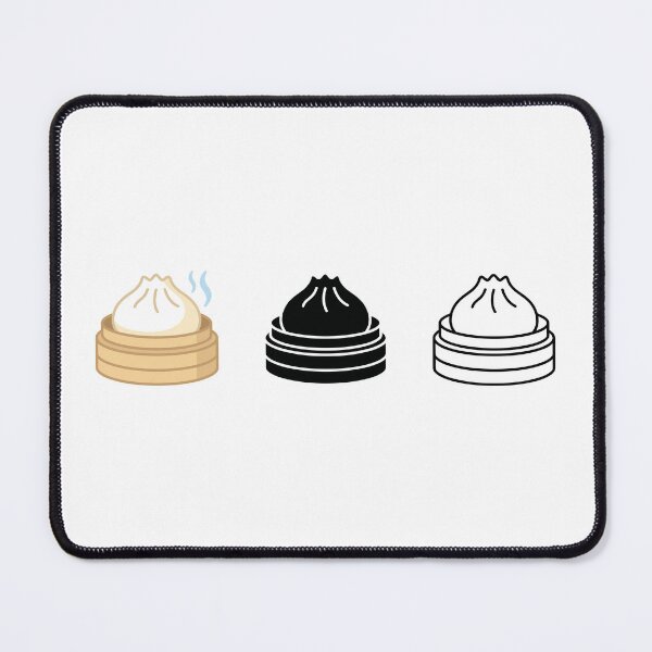 Item preview, Three Dumpling Illustrations – Black Outline and Colored Food Set designed and sold by EmeraldeaArt.
