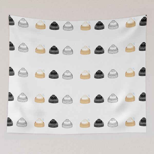 Item preview, Three Dumpling Illustrations – Black Outline and Colored Food Set designed and sold by EmeraldeaArt.