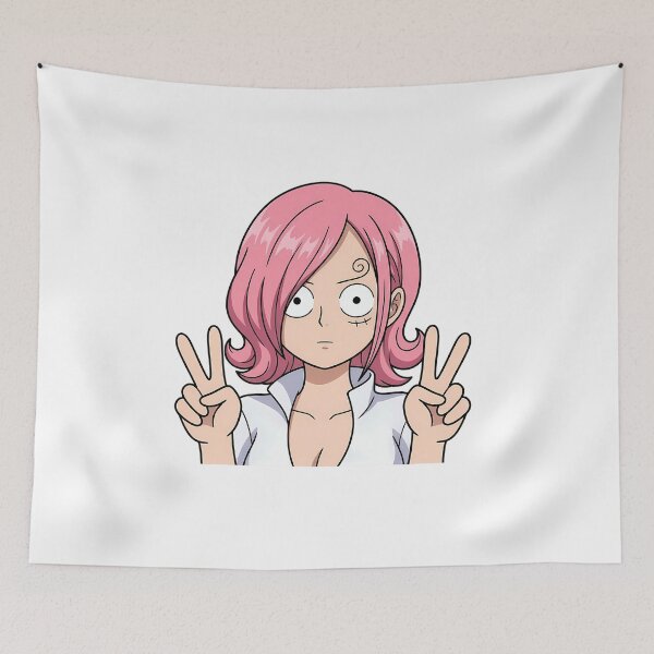 Item preview, Vinsmoke Reiju One Piece Pink Hair Double Peace designed and sold by earlobejerk.