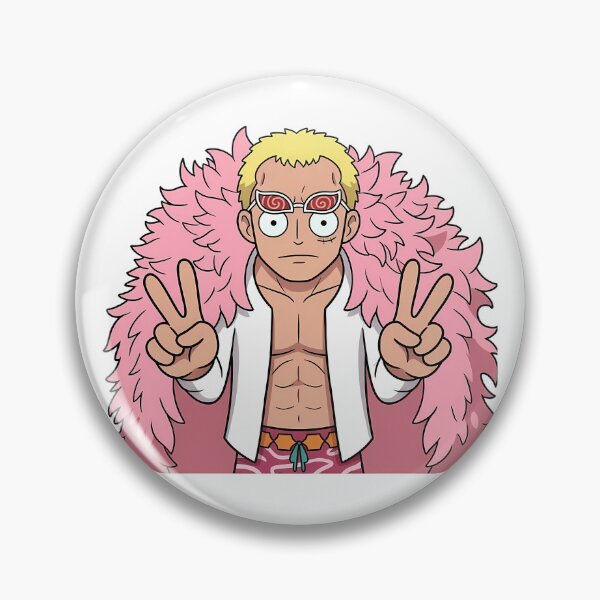 Item preview, Donquixote Doflamingo One Piece Pink Feather Peace Pose designed and sold by earlobejerk.