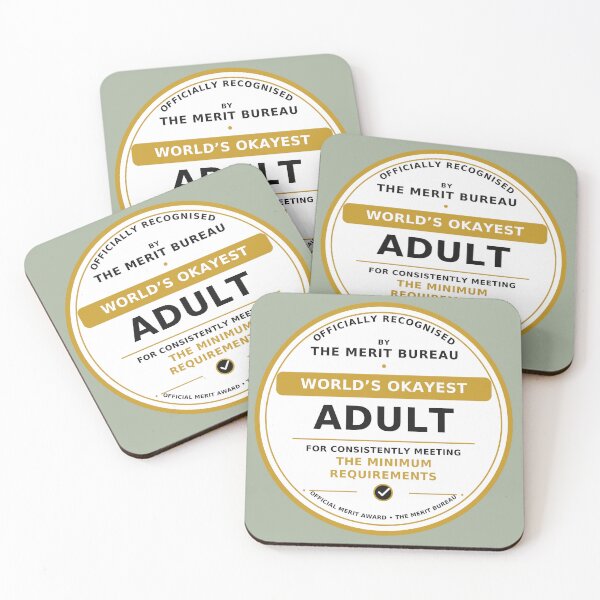 Item preview, World’s Okayest Adult Gift | Funny Adulting Award for Friend or Coworker designed and sold by TheMeritBureau.