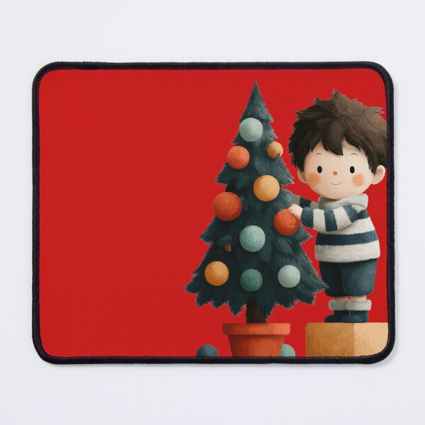 Item preview, Cute Little Boy Decorating A Cozy Christmas Tree designed and sold by colorful-white.