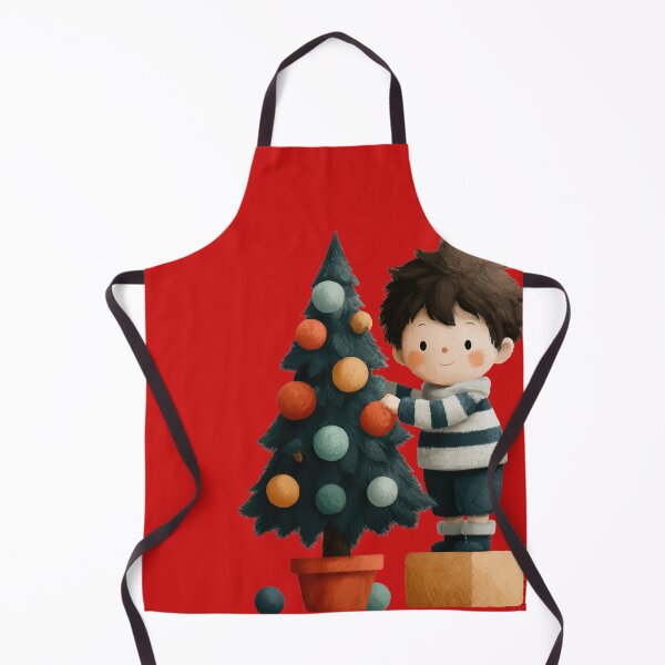Item preview, Cute Little Boy Decorating A Cozy Christmas Tree designed and sold by colorful-white.