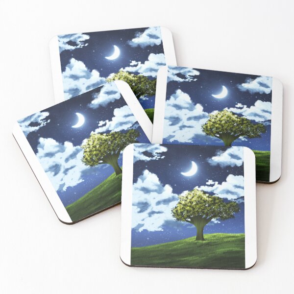 Item preview, Starry Night Hill Landscape Digital Paint designed and sold by CanvasCharms.