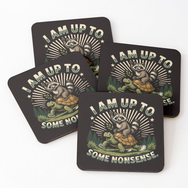 Item preview, I Am Up To Some Nonsense Retro Raccoon Turtle Graphic designed and sold by MagicSD Designs.