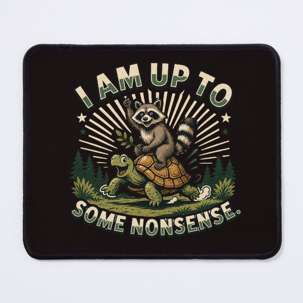 Item preview, I Am Up To Some Nonsense Retro Raccoon Turtle Graphic designed and sold by MagicSD Designs.