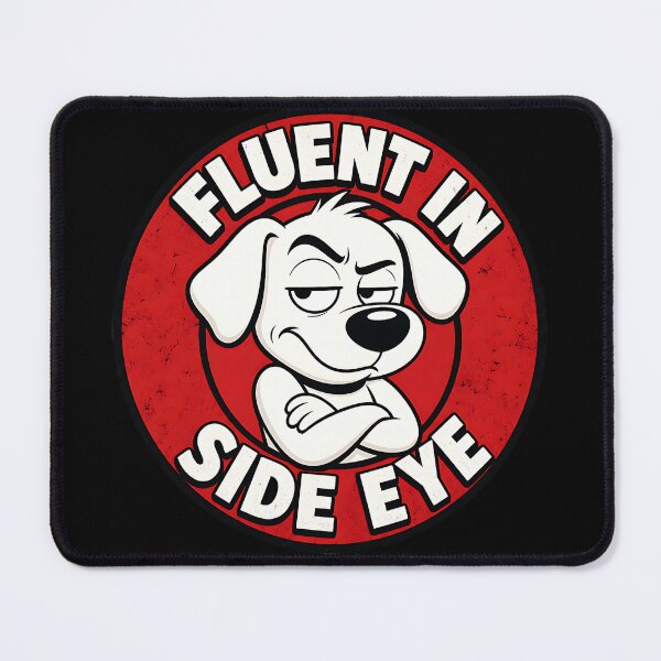 Item preview, Fluent In Side Eye - Sarcastic Dog - Funny Pet Humor designed and sold by Graphic Vibe Designs.