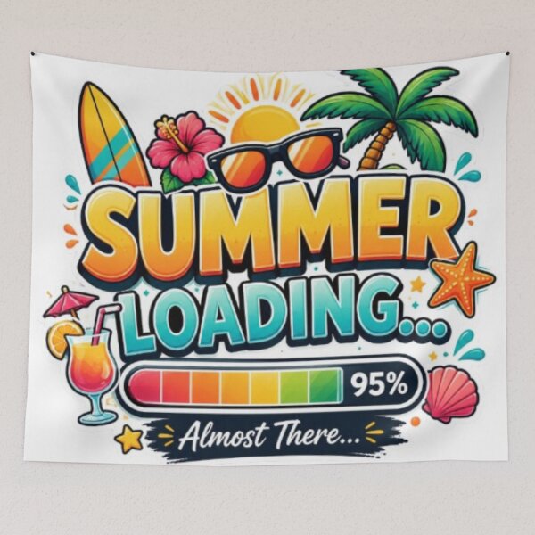 Item preview, Summer Loading... 95% Vacation Incoming | Funny Beach Vacation Sticker Style designed and sold by Salma.Store.