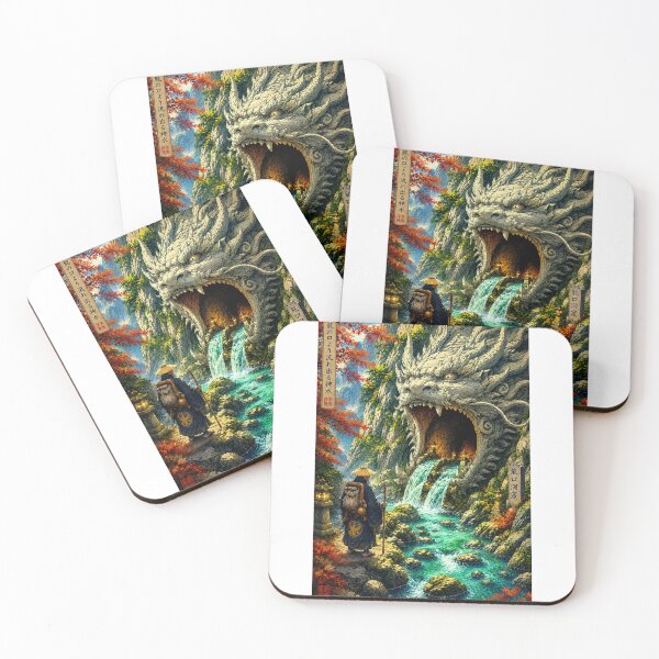 Item preview, The Cave of the Silent Dragon – Sacred Japanese Fantasy Ukiyo-e designed and sold by Substance_life.