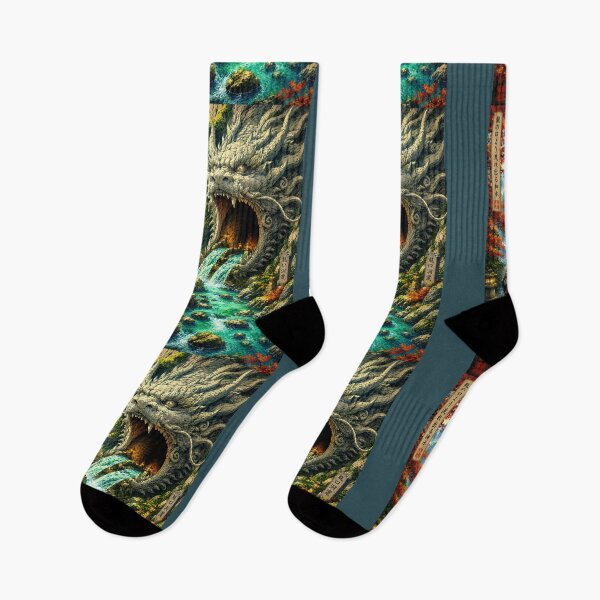 Item preview, The Cave of the Silent Dragon – Sacred Japanese Fantasy Ukiyo-e designed and sold by Substance_life.
