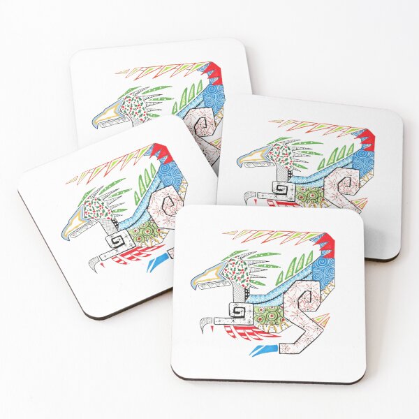 Item preview, Patterned Tribal Dragon Geometric Aztec Raptor Illustration designed and sold by Charmed-Ink.