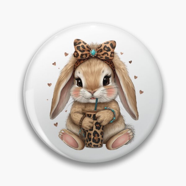 Item preview, Cute Bunny Leopard Bow Iced Coffee designed and sold by Oddifys.