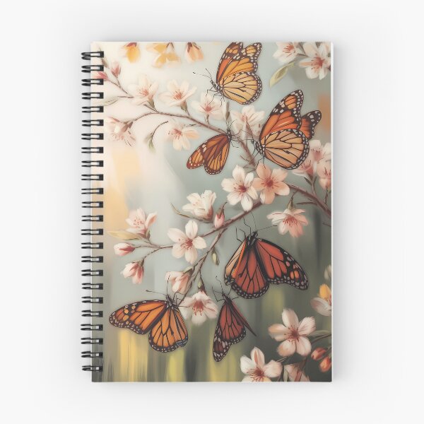 Item preview, Monarch Butterflies Oil Painting Cherry Blossoms designed and sold by SellingWSarah17.