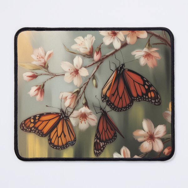 Item preview, Monarch Butterflies Oil Painting Cherry Blossoms designed and sold by SellingWSarah17.