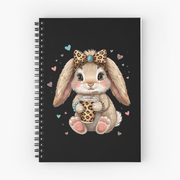Item preview, Boho Bunny Leopard Bow Coffee Hearts designed and sold by Oddifys.