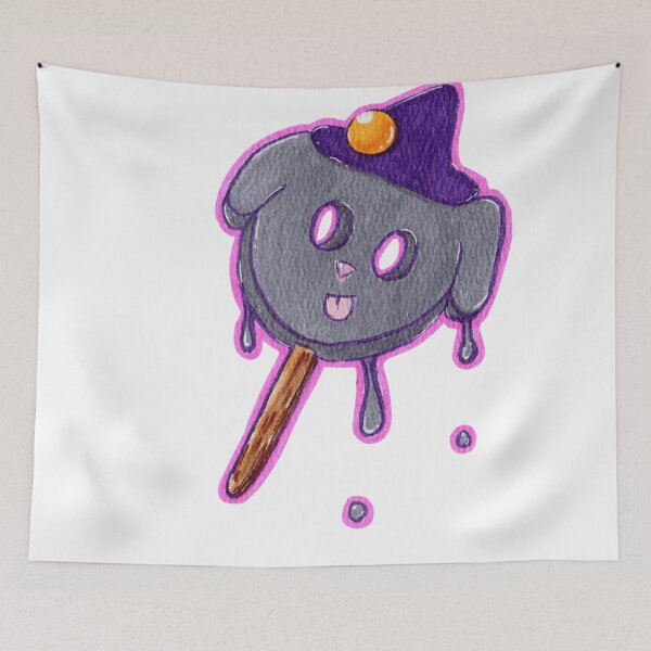 Item preview, Cute Spooky Grey Dog Ice Cream Popsicle Witch Hat designed and sold by Charmed-Ink.