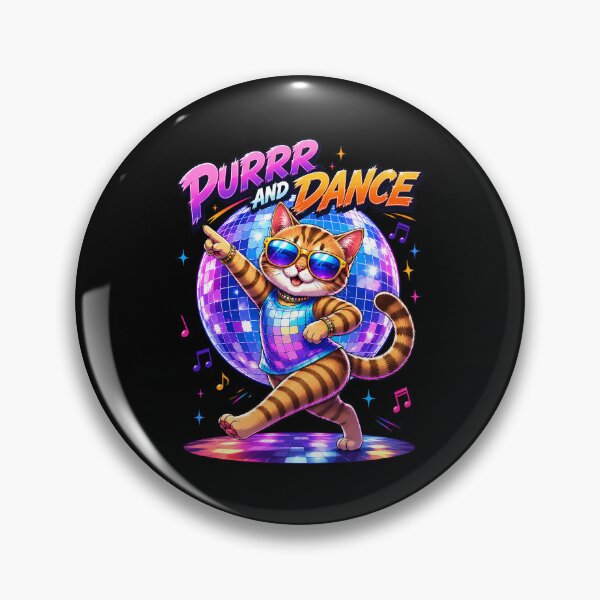 Item preview, Retro Disco Cat Dancing Under Colorful Neon Lights designed and sold by Tong4130.
