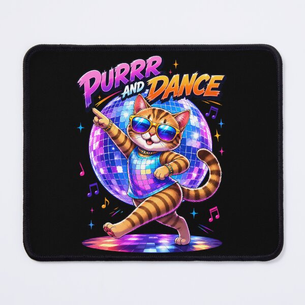 Item preview, Retro Disco Cat Dancing Under Colorful Neon Lights designed and sold by Tong4130.