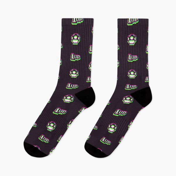 Item preview, 1up Mushroom Synthwave Pattern - Dark designed and sold by animinimal.