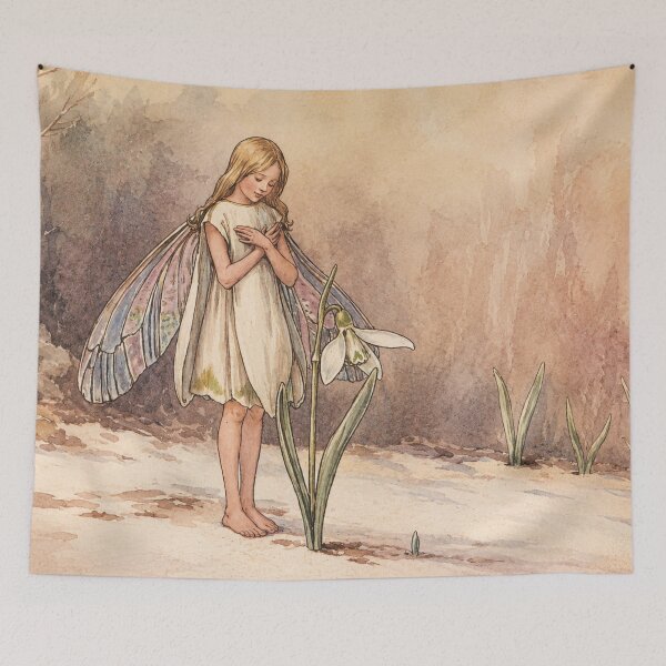 Item preview, The Snowdrop Fairy  - Fairy Art Nouveau Snowdrop Fantasy Illustration for Nature Lovers designed and sold by RickE.