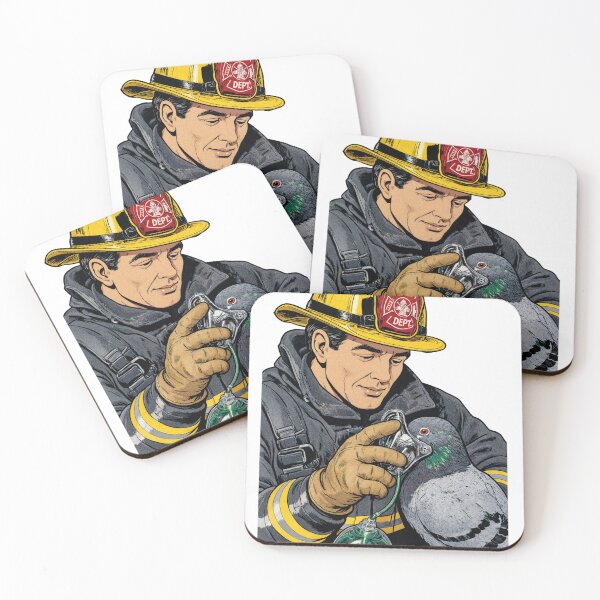 Item preview, Firefighter Rescues Pigeon With Oxygen Mask 2 designed and sold by Designs By Ms Mal_Tas.