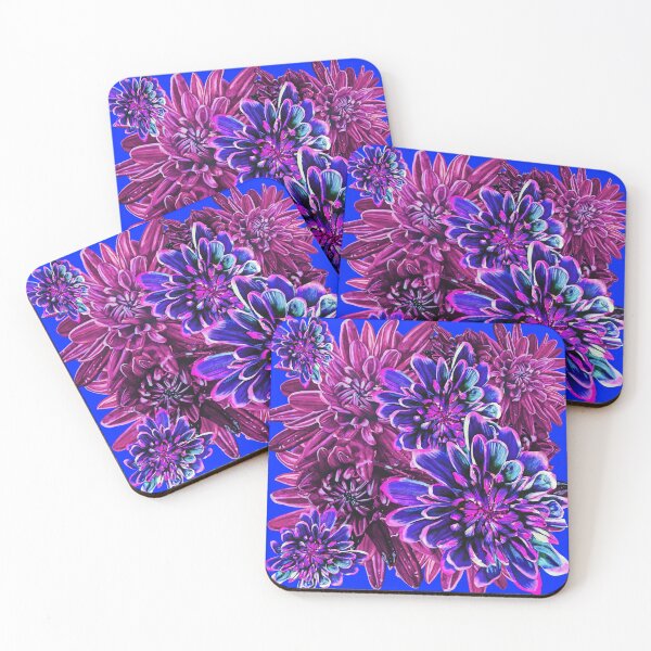 Item preview, Neon Pink Chrysanthemums 4 designed and sold by nastiaart.