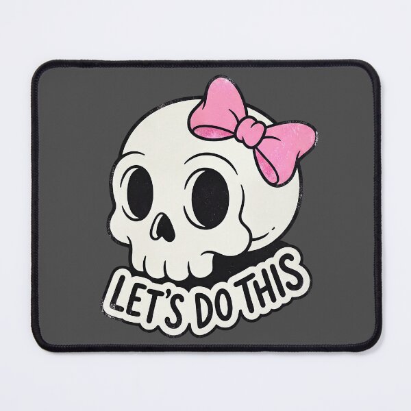 Item preview, Let’s Do This - Cute Skull With Pink Bow designed and sold by Graphic Vibe Designs.