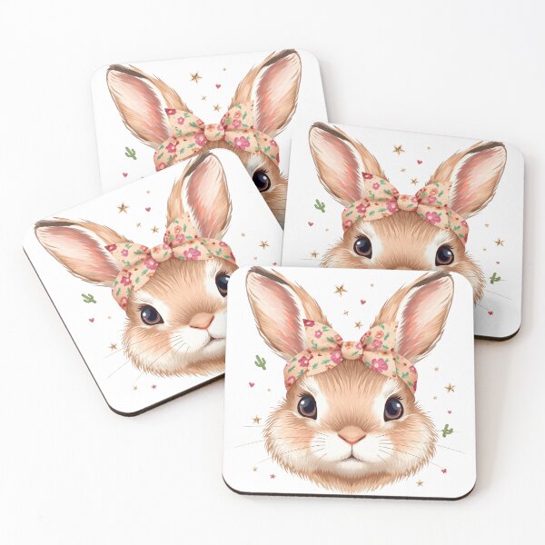 Item preview, Cute Bunny Floral Bow Cactus Stars designed and sold by Oddifys.