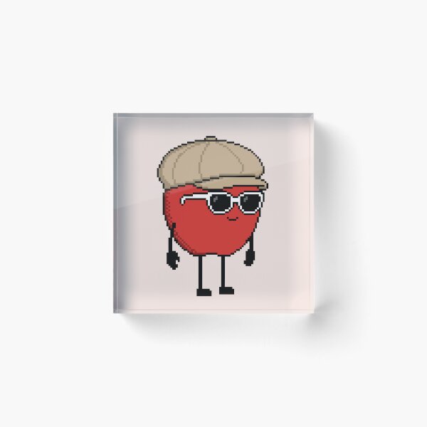 Item preview, Apple Pixel with a Newsboy Cap (BG) designed and sold by White Rim Mates.