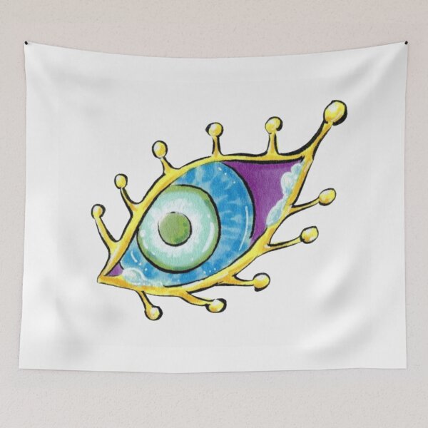 Item preview, Psychedelic Cosmic Eye Surreal Golden Watercolor Illustration designed and sold by Charmed-Ink.