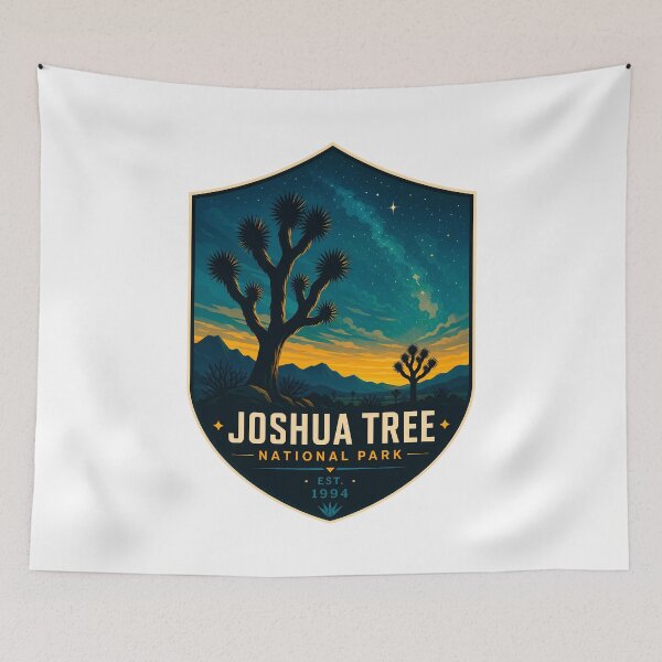 Aperçu de l'œuvre Voyage rétro au parc national de Joshua Tree créée et vendue par FrontierCosmic.