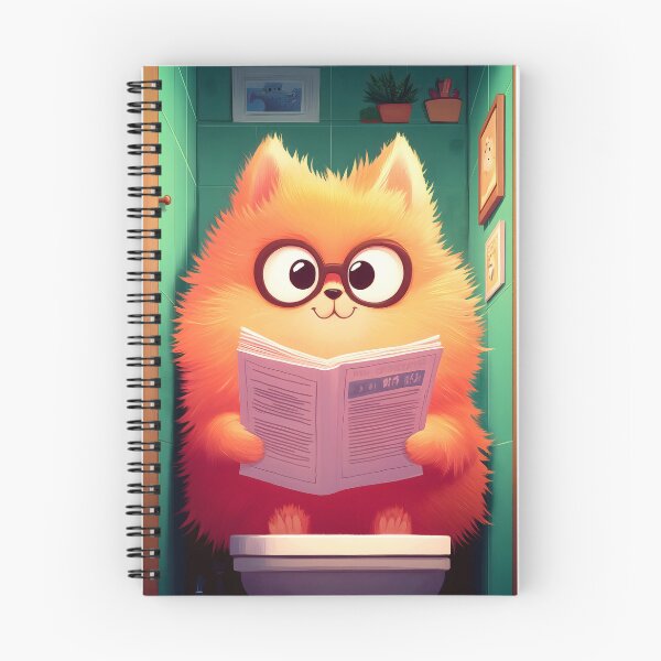Item preview, Pomeranian dog funny toilet newspaper bathroom humor cute cartoon designed and sold by juniorcastros.
