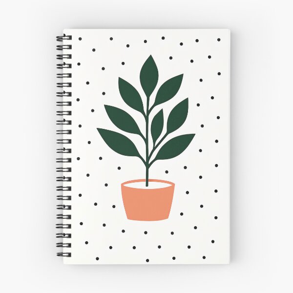 Item preview, Potted Plant Coral Pot Polka Dot Art designed and sold by daldadesign.