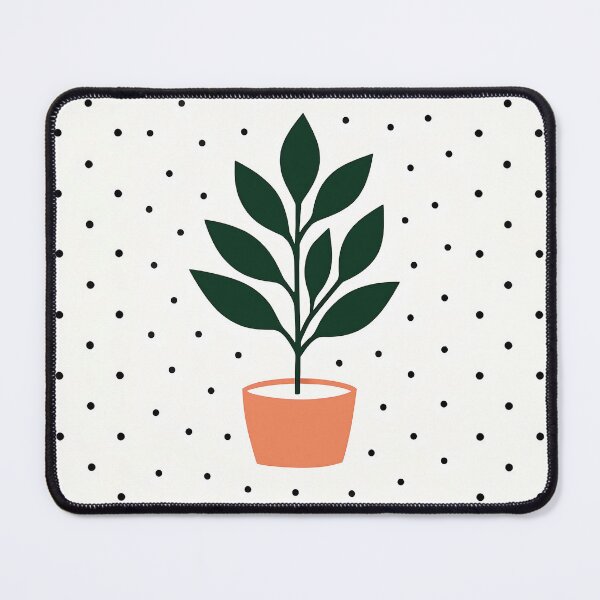 Item preview, Potted Plant Coral Pot Polka Dot Art designed and sold by daldadesign.