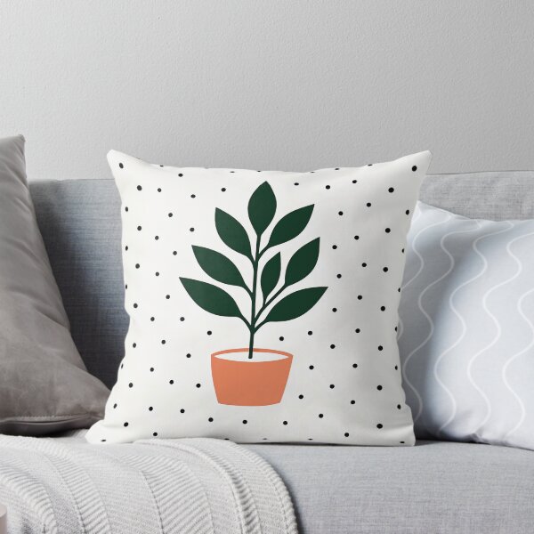 Item preview, Potted Plant Coral Pot Polka Dot Art designed and sold by daldadesign.