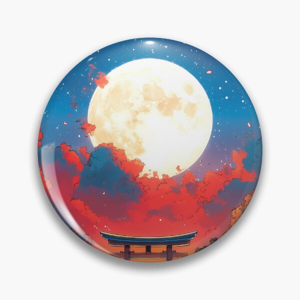 Item preview, Japanese Torii Gate Full Moon Sunset River Reflection designed and sold by juniorcastros.