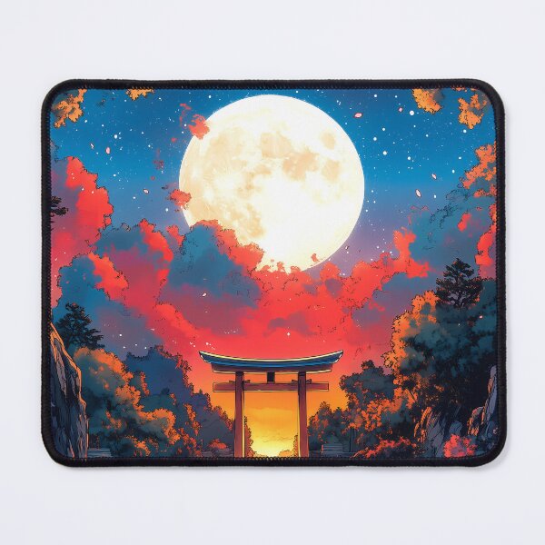 Item preview, Japanese Torii Gate Full Moon Sunset River Reflection designed and sold by juniorcastros.