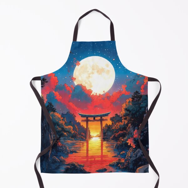 Item preview, Japanese Torii Gate Full Moon Sunset River Reflection designed and sold by juniorcastros.