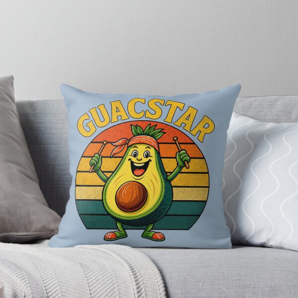 Item preview, Guac Star - Retro Avocado Drummer - Funny Food Pun designed and sold by Graphic Vibe Designs.