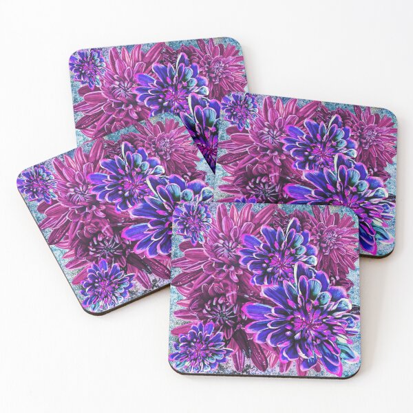 Item preview, Neon Pink Chrysanthemums Background 1 designed and sold by nastiaart.