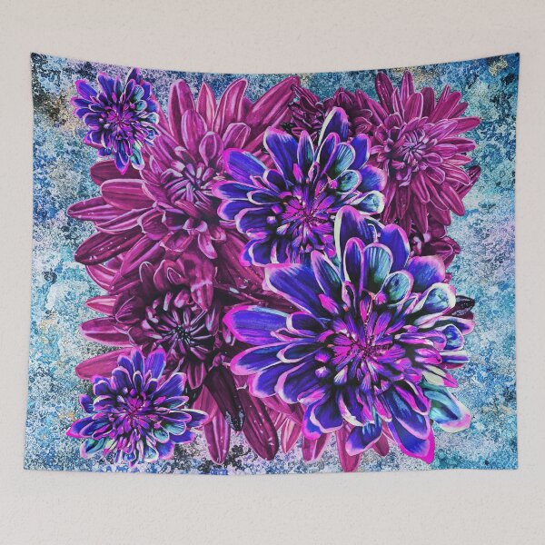 Item preview, Neon Pink Chrysanthemums Background 1 designed and sold by nastiaart.