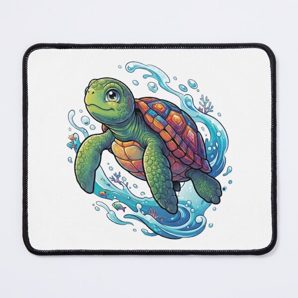 Item preview, Vibrant Sea Turtle Swimming in Splash of Water - Ocean Wildlife Vector Art designed and sold by VibranPalette.
