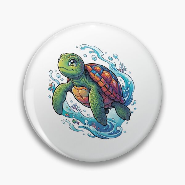 Item preview, Vibrant Sea Turtle Swimming in Splash of Water - Ocean Wildlife Vector Art designed and sold by VibranPalette.