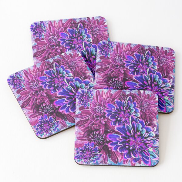 Item preview, Neon Pink Chrysanthemums Background 2 designed and sold by nastiaart.