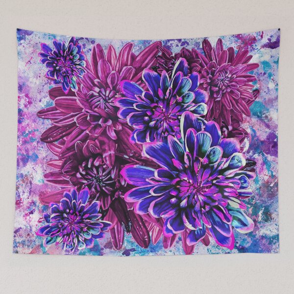 Item preview, Neon Pink Chrysanthemums Background 2 designed and sold by nastiaart.