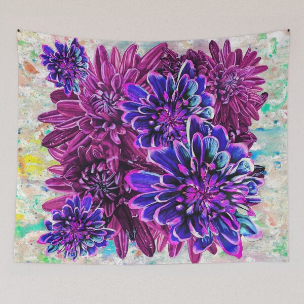 Item preview, Neon Pink Chrysanthemums Background 3 designed and sold by nastiaart.
