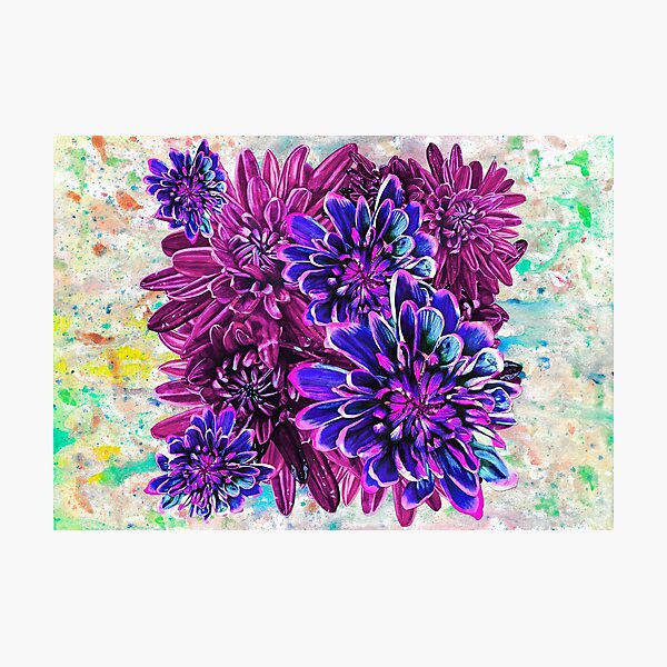 Item preview, Neon Pink Chrysanthemums Background 3 designed and sold by nastiaart.